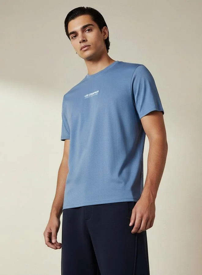لي كوبر Lee Cooper Men Regular Fit Crew Neck Short Sleeve Printed T-shirt